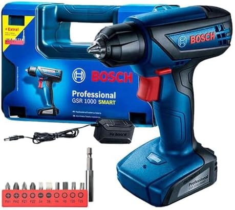 Furadeira e Parafusadeira Bosch GSR 1000 Smart 12V com Acessórios - Bosch - Foto Principal